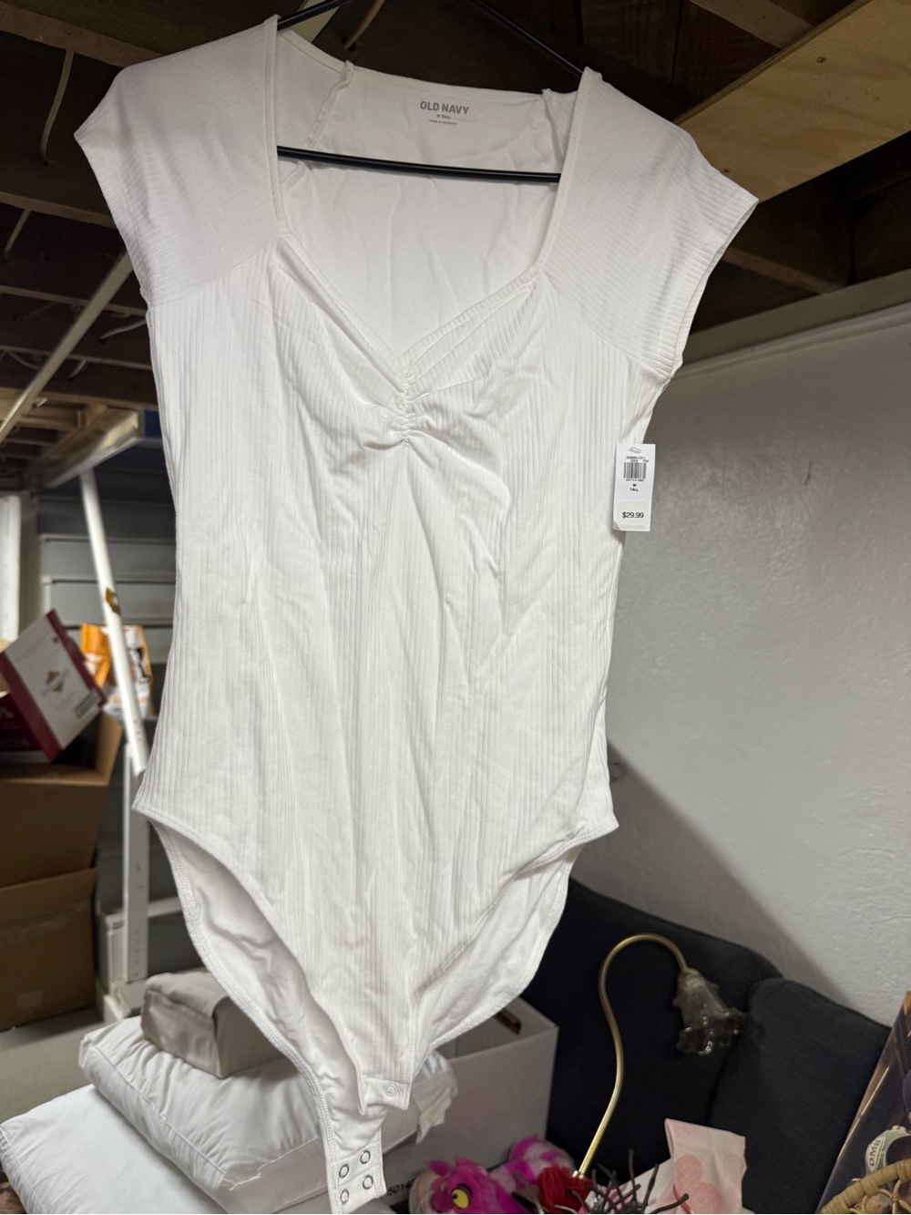 Old Navy White Ribbed Bodysuit NWT